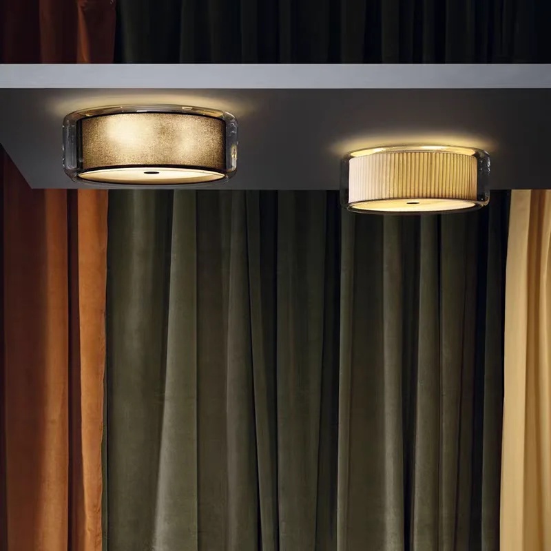 Glass Ceiling Lamp Round Flush Mount Ceiling Lights Hallway Bedroom Kitchen Ceiling Light Fixture wi