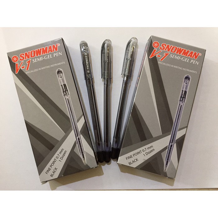 

(12Pc) Pen / Pulpen Snowman V1 Medium 1.0 Mm