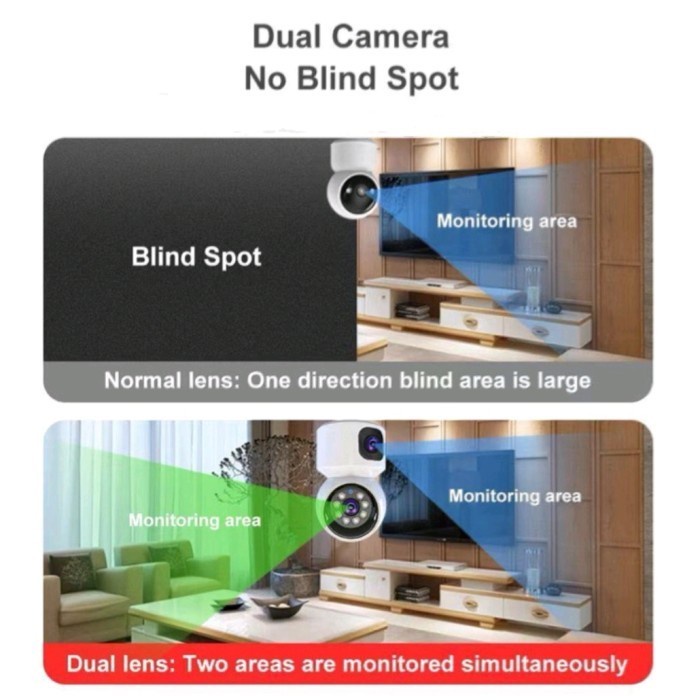 Ip Camera V380 Pro 8MP Cctv Auto Tracking Dual Lens Cctv