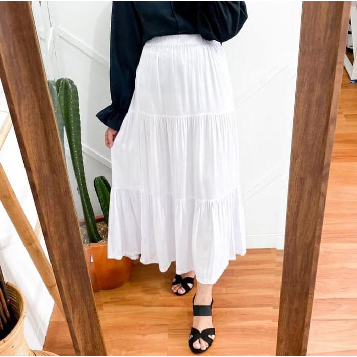ROK SUSUN PANJANG ROK SUSUN WANITA KATUN RAYON TWILL