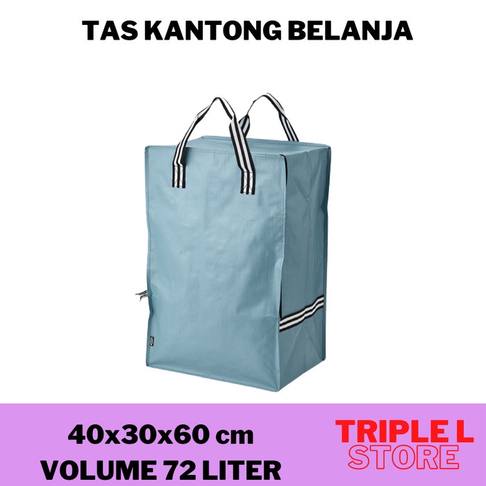 Tas Kantong belanja Laudry Bag Resleting Besar Jumbo Biru