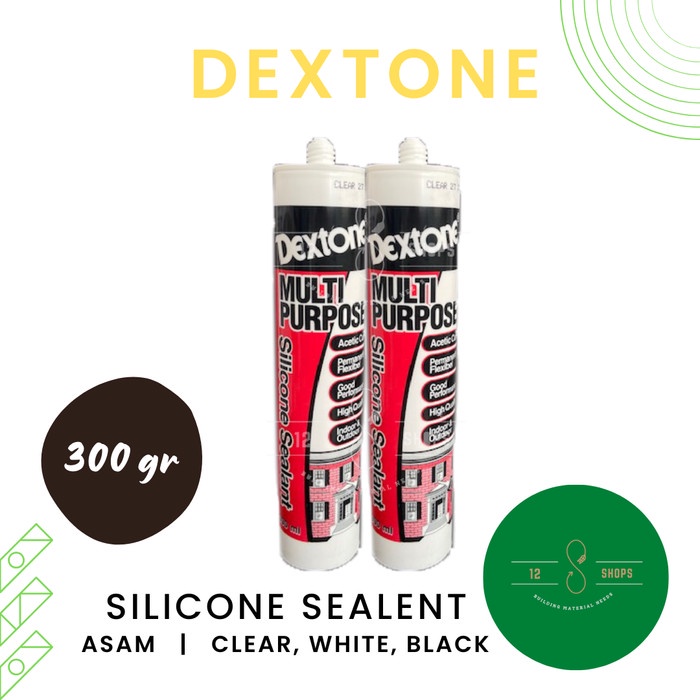 

LEM SILICONE SEALENT DEXTONE LEM TEMBAK TABUNG CLEAR WHITE BLACK 300GR