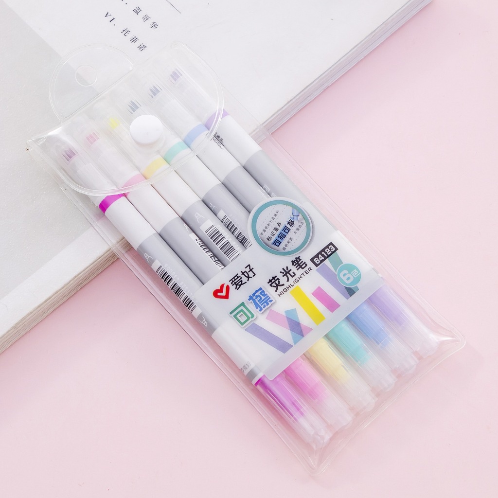 

Highlighter Set 6 Warna High Quality (Washable/Bisa Dihapus)