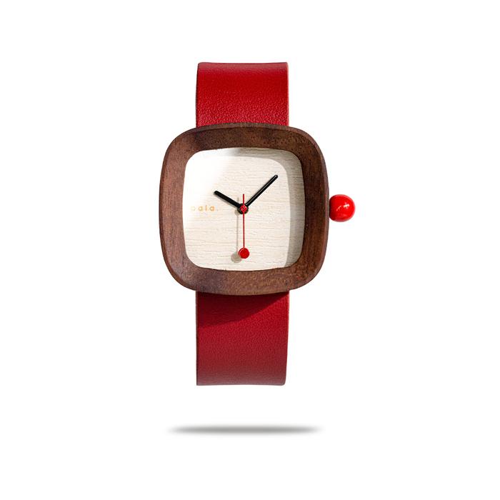 PALA Mini Merah PALA Nusantara Jam Tangan Kayu Uni Quartz Watch