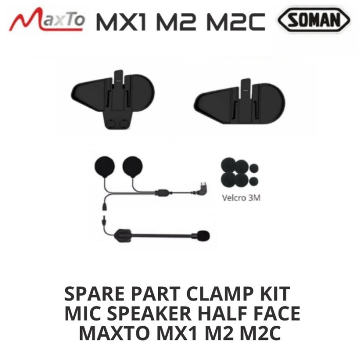 [Expert] Maxto M2 Intercom Helm Soman M2 Clamp Kit Set Helm Half Face Part