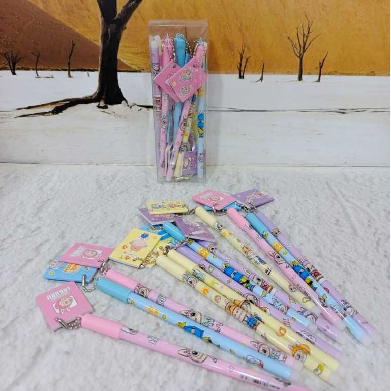 

(12pc) PEN GEL gantung BUKU MINI motif SANRIO PENA PULPEN KUROMI CINNAMOROLL LABUBU