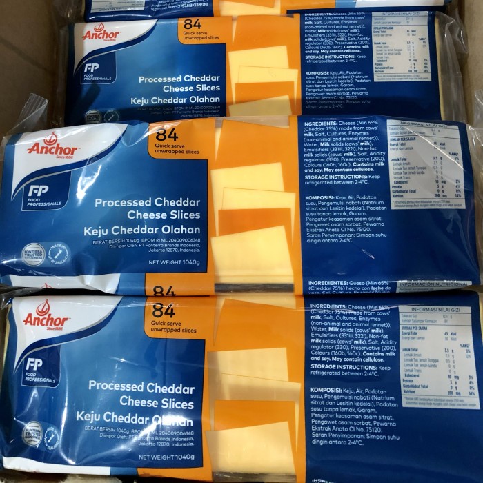 

Terlaris 1 Kg Anchor Red Cheddar Slice Anchor 1 Kg / Cheddar Cheese Slice Ready