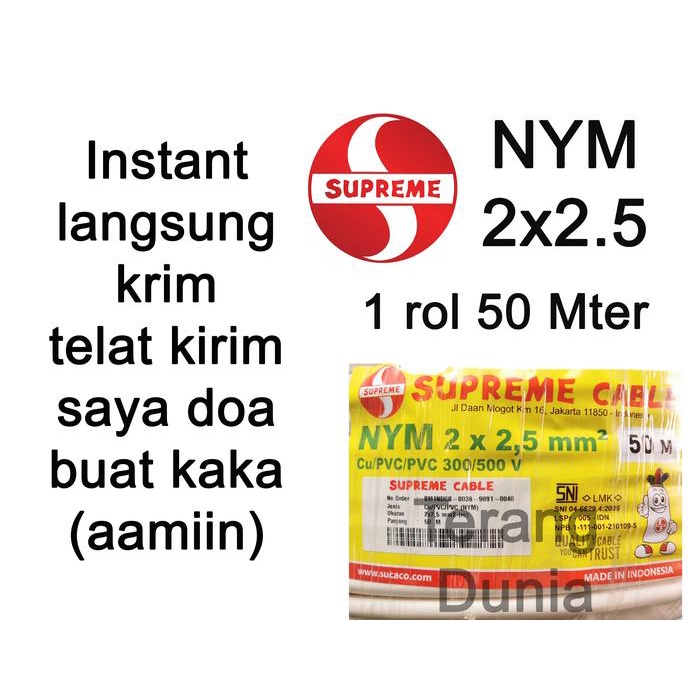Kabel Supreme NYM 2x2.5 Kabel NYM 2x2.5 Kabel Tunggal 2x2.5 roll