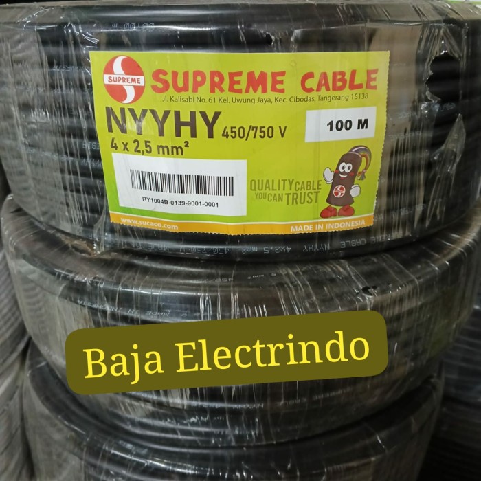 KABEL NYYHY 4X2,5MM SUPREME @ 50M SERABUT ISI 4 NYYHY 4X2,5 4X2.5 50 M