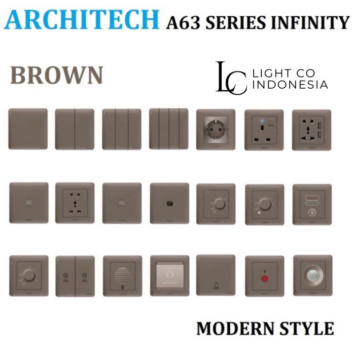 Saklar Switch Architech Infinity Brown