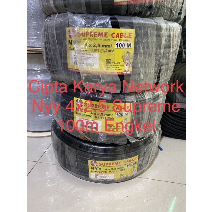Kabel Supreme Nyy 4x2.5 50m Engkel Hitam / 4x2,5 Supreme 4x2.5mm Nyy