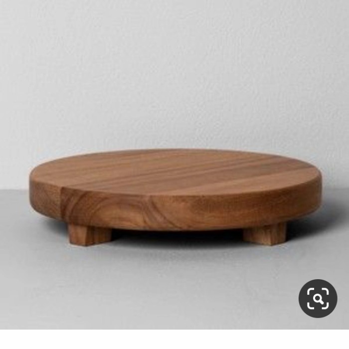 MacamKita- talenan kayu besar bulat 30cm jati asli pake kaki