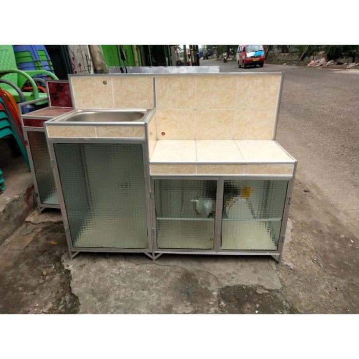 MacamKita- RAK KOMPOR 2 PINTU MEJA KOMPOR 3 PINTU RAK KOMPOR ALUMUNIUM KITCHEN