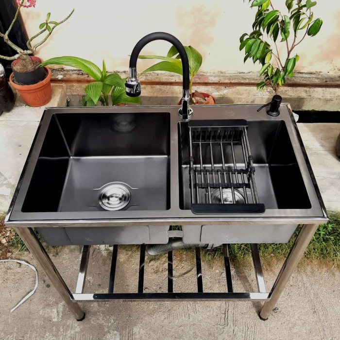 bak cuci piring 2 lubang portable/kitchen sink portable