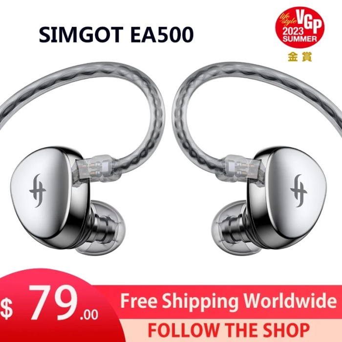 SIMGOT EA500 Hi-Res In Ear Monitor Headphone with Detachable Cable