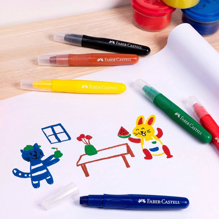 

IK! Little Creatives / Jumbo Creamy Crayons Faber Castell 6 Warna / Crayon Anak Model Putar