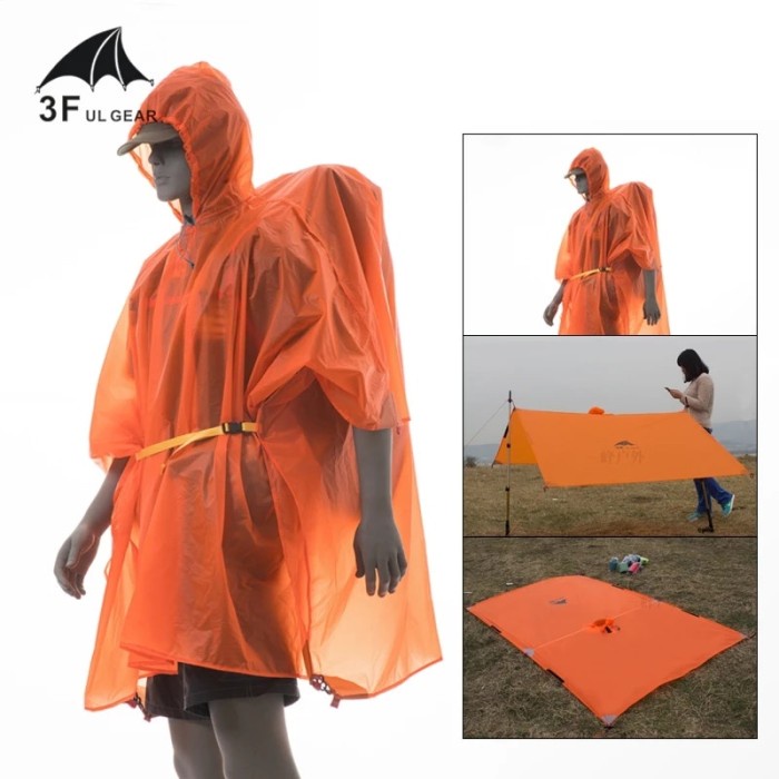 3F UL Gear Single Person Ultralight Hiking Cycling Raincoat Outdoor