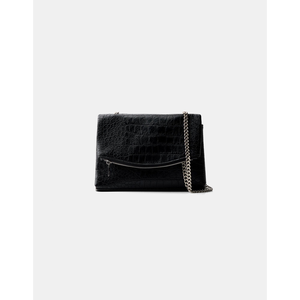 BERSHKA ORIGINAL STORE 100% - Leather effect mini bag with chain