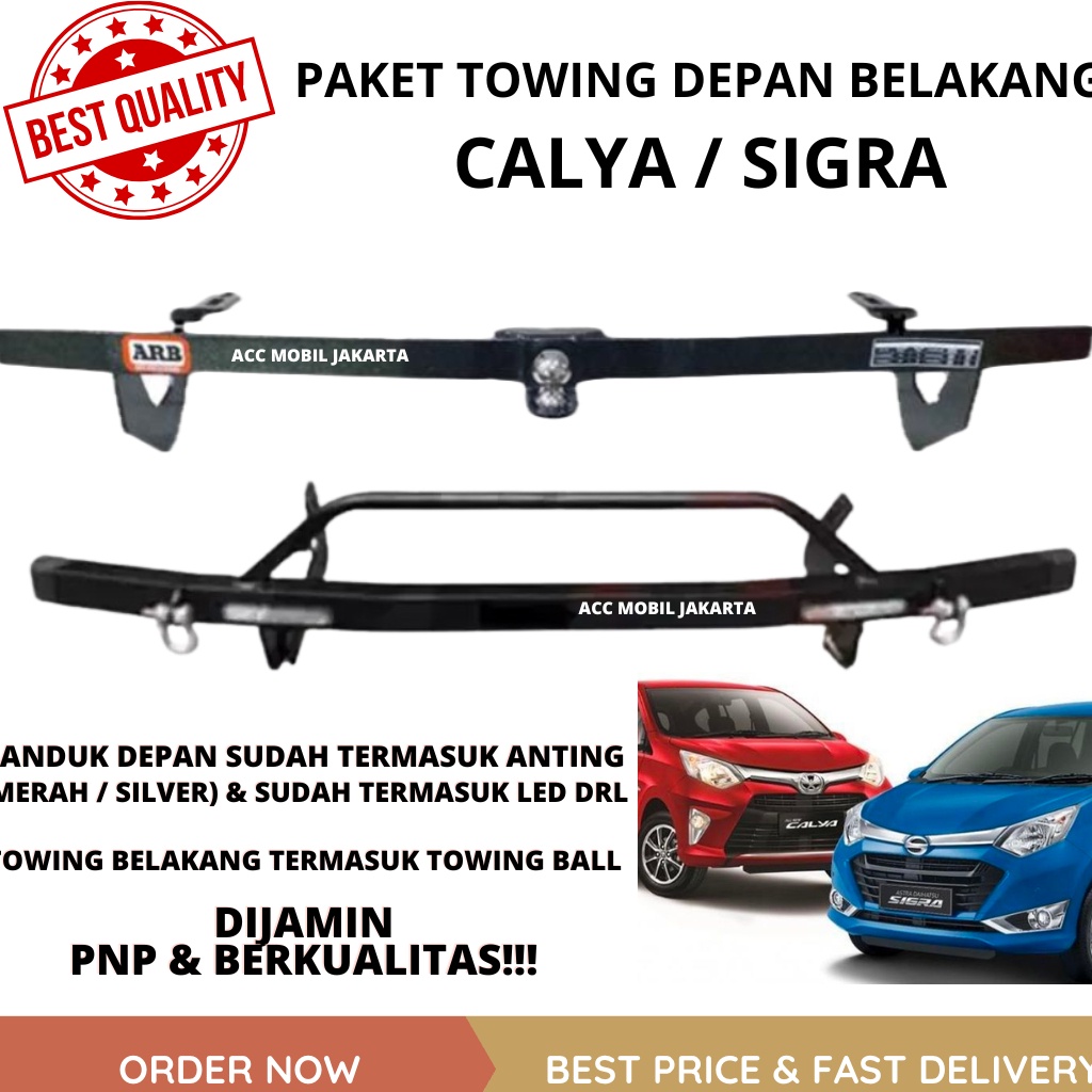 PAKET TOWING ARB DEPAN BELAKANG CALYA SIGRA ORIGINAL BESI PELINDUNG BUMPER