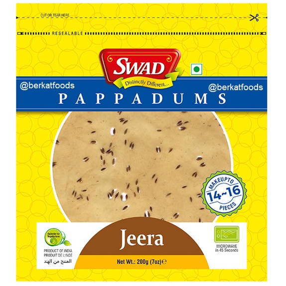 

Sale Terbatas Jeera Papad Swad / Papadums India / Crunchy Crackers / Kerupuk Jintan Aman