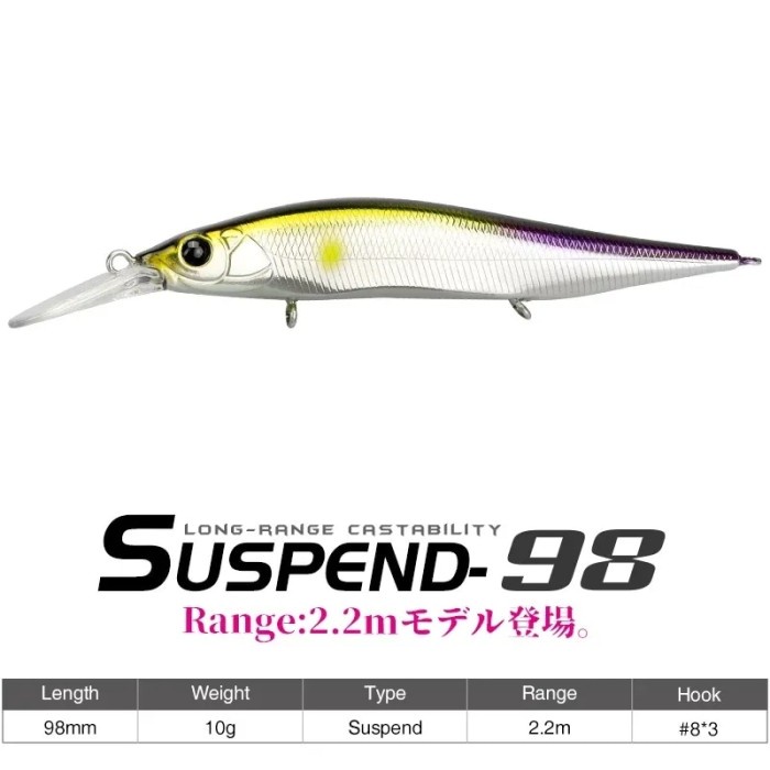 TSURINOYA 6PCS 98SP Suspending Fishing Lure Minnow Artificial Bait