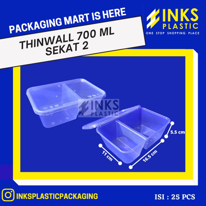 ada- THINWALL SEKAT 2/BOX BENTO 750 ML (25 PCS)