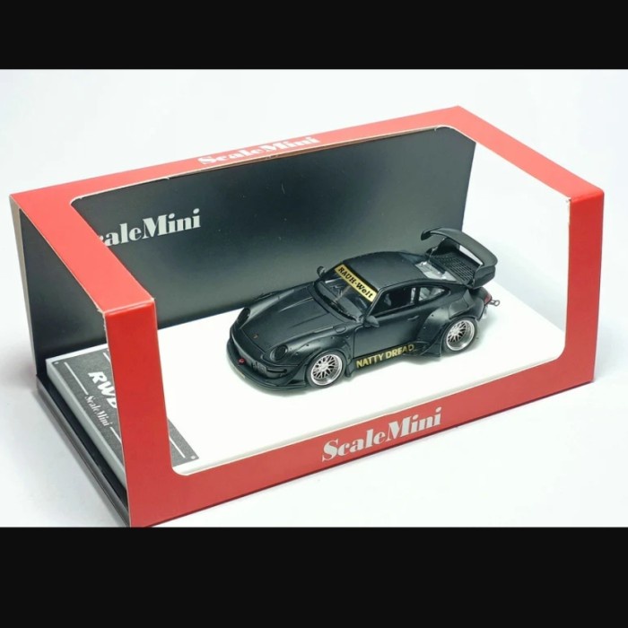 PROMO SCALE MINI 1/64 PORSCHE RWB 993 BLACK MATTE RESIN CAR MODEL READY