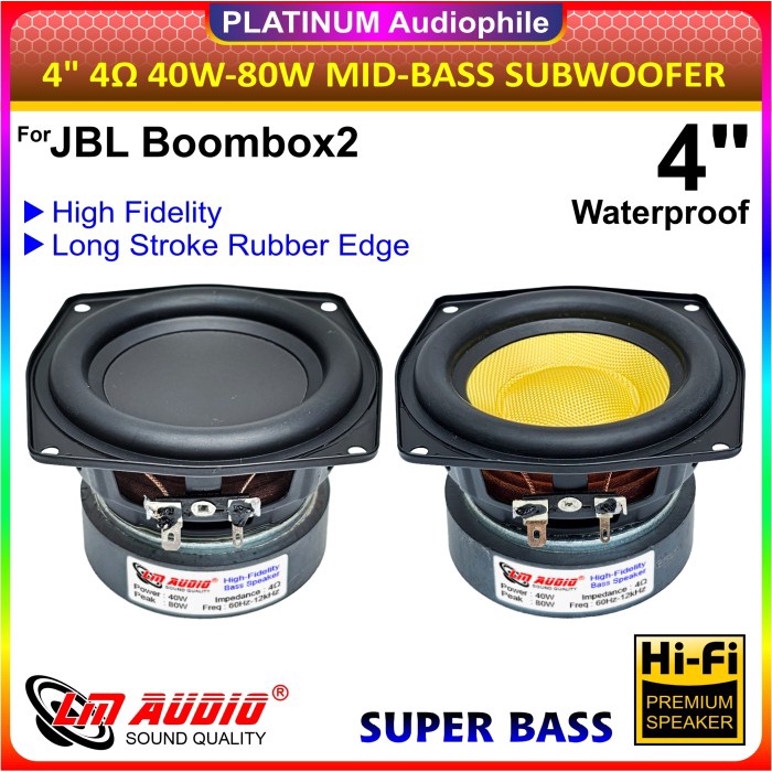 Speaker 4" Inch Mid-Bass Subwoofer 40W-80W 4 Ohm For Diy Jbl Boombox 2 Lm-4130 4133 Terbaru