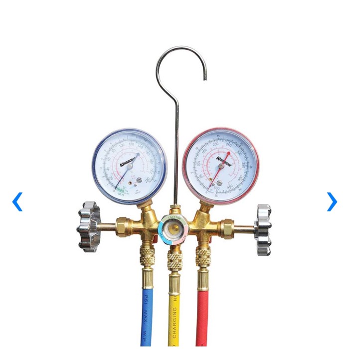 Krisbow Testing Manifold Tabung Freon R22 Ersr22 Ukur Tekanan Freon