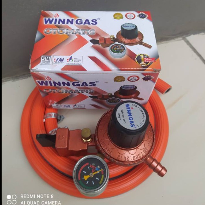 silahkan- Regulator Kopana Pertamina Pinlock P 888 Selang gas LPG 700 PSI DN