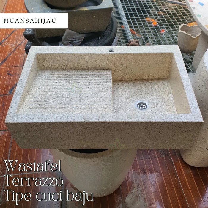 wastafel Terrazzo untuk cuci baju (putih Terrazzo)