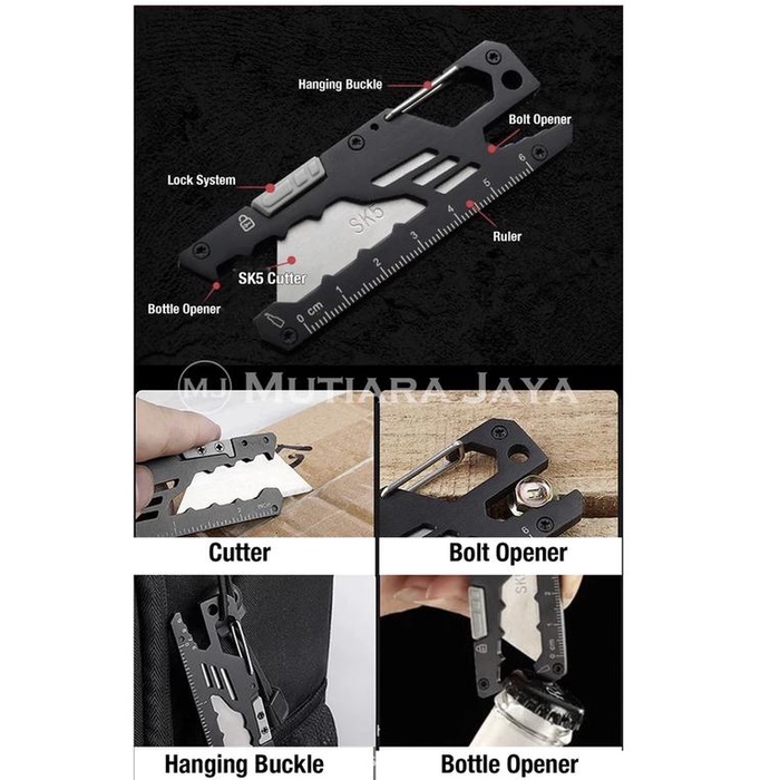 BARU.. PLATO CARABINER MULTIFUNGSI GANTUNGAN KUNCI PISAU ALUMINIUM STAINLESS