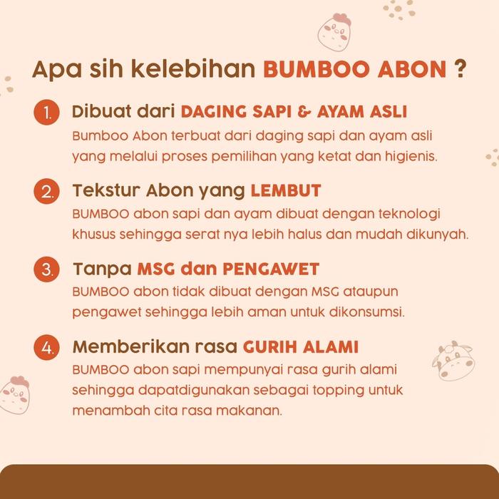 

Bumboo Abon Sapi Ayam Tuna dari Barefood Lembut Cocok untuk Lauk MPASI Anak Non Bebas MSG dan Tanpa