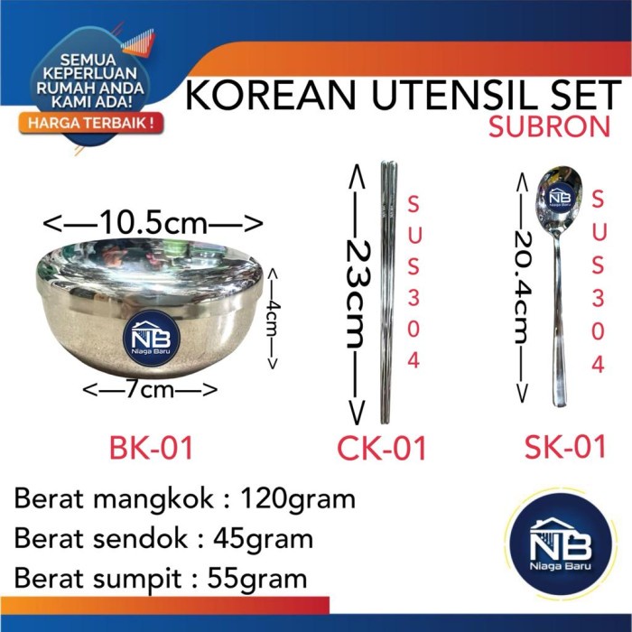 silahkan- Korea Set Mangkok nasi Sendok dan Sumpit Korea Korean Set