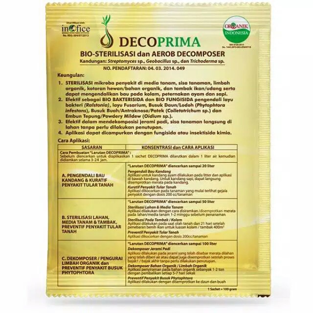 DECOPRIMA - BIO DECOMPOSER 100 gram
