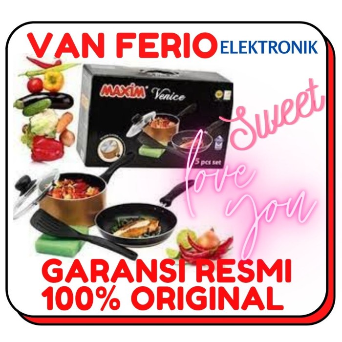 silahkan- MAXIM VENICE SET , ALAT MASAK 1 SET 5 PCS TEFLON ANTI LENGKET