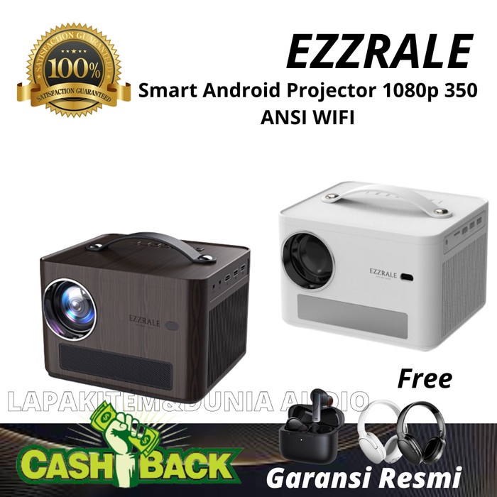 EZZRALE EZR2 Smart Android Projector 1080p 350 ANSI WIFI