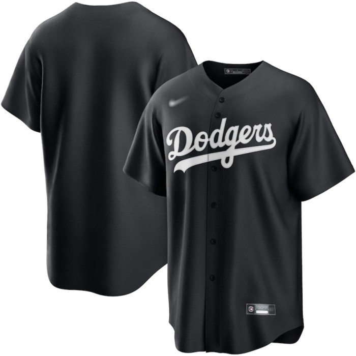JERSEY BAJU BASEBALL MLB LOS ANGELES LA DODGERS HITAM POLOS