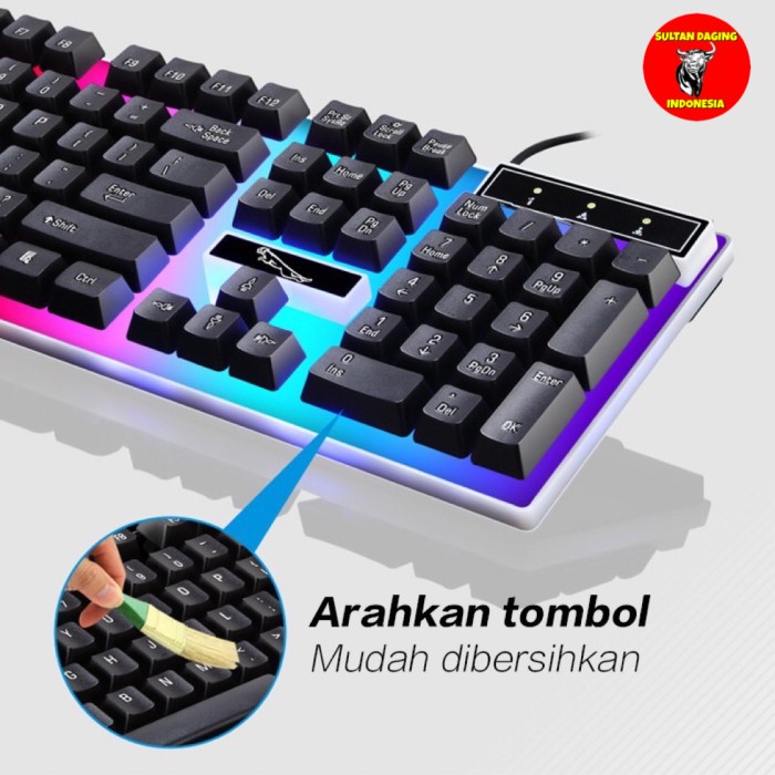 PAKET KEYBOARD GAMING RGB DAN MOUSE GAMING RGB WARNA HITAM DAN PUTIH