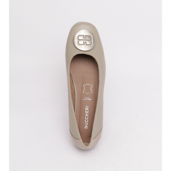 Buccheri Charlisa Flat Shoes Wanita Cream