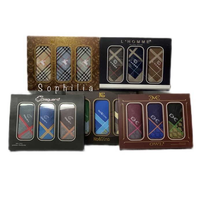 SAPU TANGAN COTTON COWOK PRIA LELAKI KATUN HALUS IMPORT ISI 6PCS