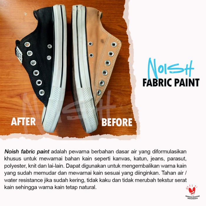 Noish Fabric Paint / Cat sepatu canvas / Repaint sepatu / Cat Sepatu