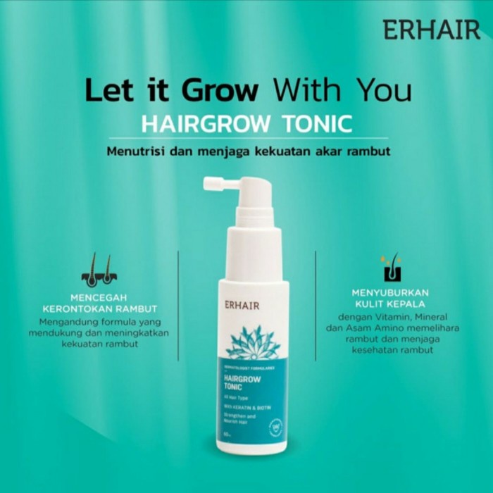 Erhair Erha Hairgrow Hair Grow Tonic 60Ml 60 Ml Penumbuh Rambut Rontok Produk Unggulan