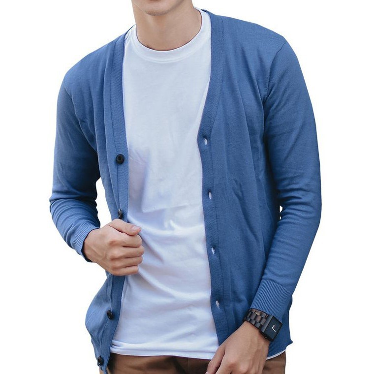 cartigan sweater rajut PRIA kancing
