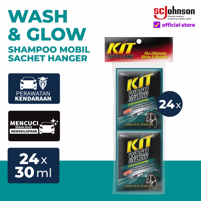 KIT Wash & Glow Shampo Mobil Sachet Hanger 30ml