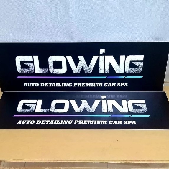 

SIGN CUSTOM PLAT MOBIL 46 X 14 UV PRINT LASER CUTT SIGNBOARD