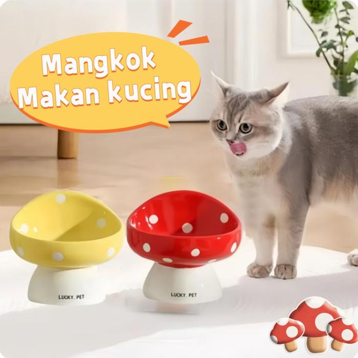 Ready Mangkok Makan Tinggi Kaki Keramik Untuk Anjing Dan Kucing/Tempat Makan Anjing Dan Anak Anjing