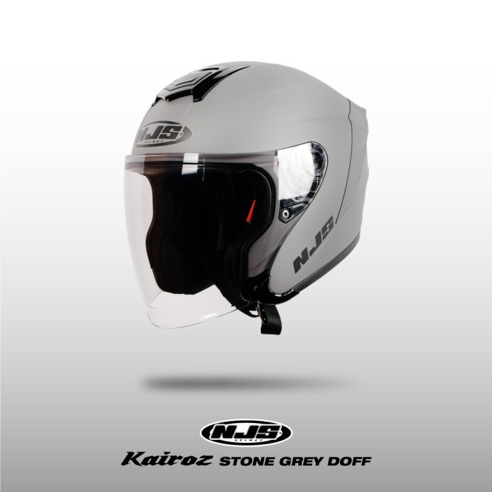 NJS KAIROZ STONE GREY Gloss/doff - Helm Half Face