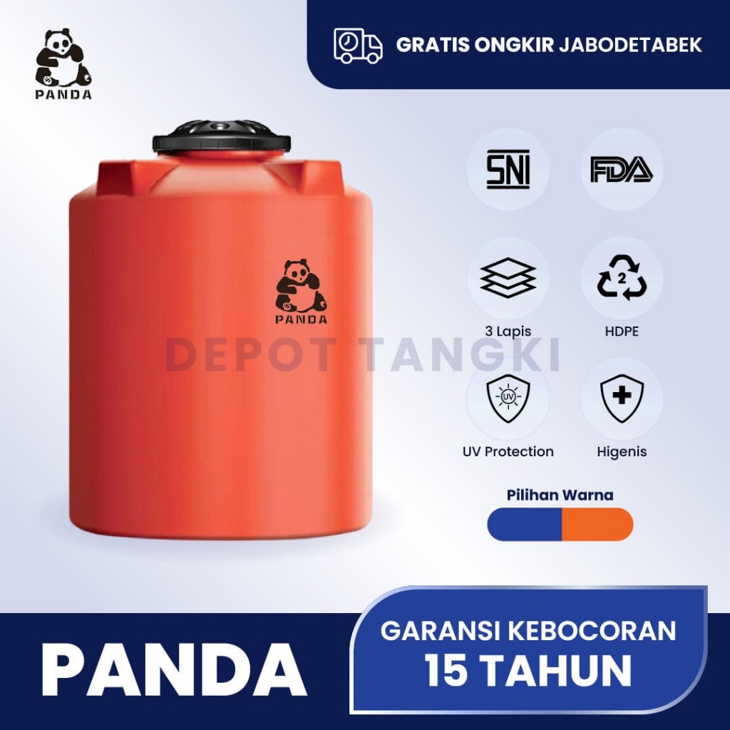 AYOOOLLARIZSS Tangki Air Toren Air Tandon Air Panda 500 liter, 650 liter, 1000 liter, 1500 liter,