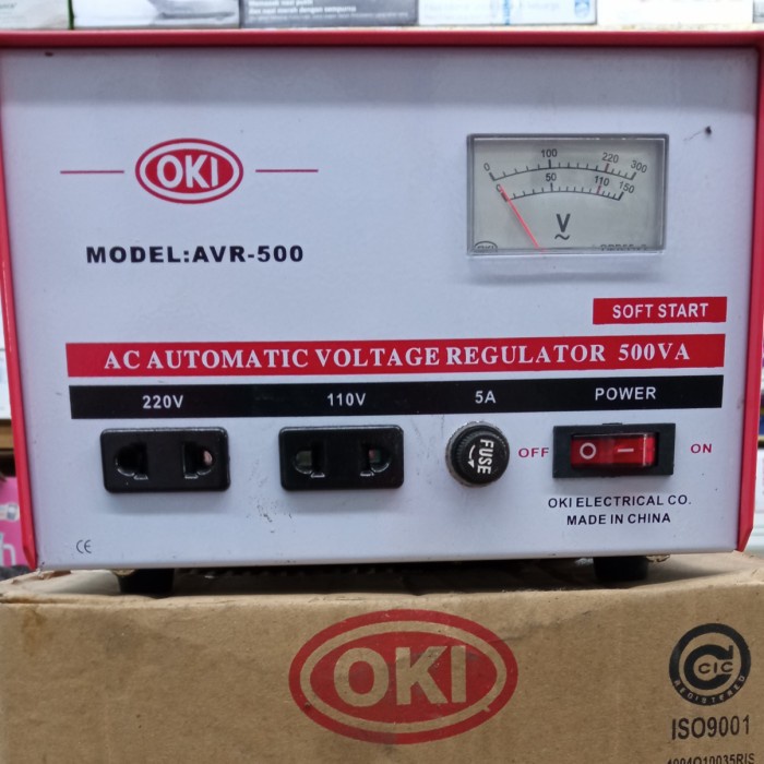 Ready OKI AVR-500 Stabilizer/AC AUTOMATIC VOLTAGE REGULATOR 50W TEMBAGA